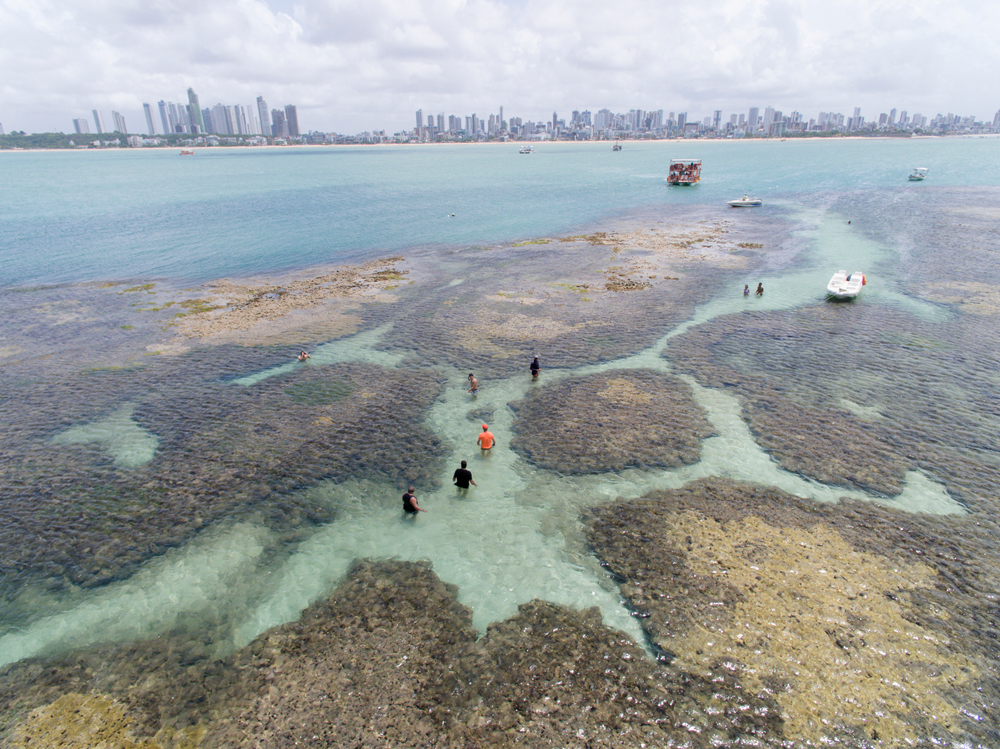 vista aérea das piscinas naturais de Picãozinho